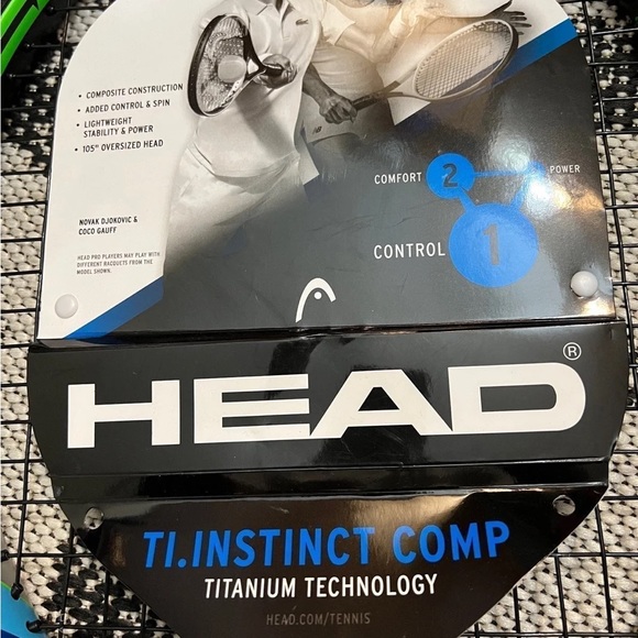 HEAD Ti. Instinct Comp Tennis Racquet, Black & Blue - Picture 4 of 4